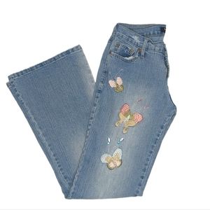 Blue Pointe jeans with butterfly applique
